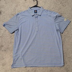 Donald Ross Men's Blue Striped Polo Shirt